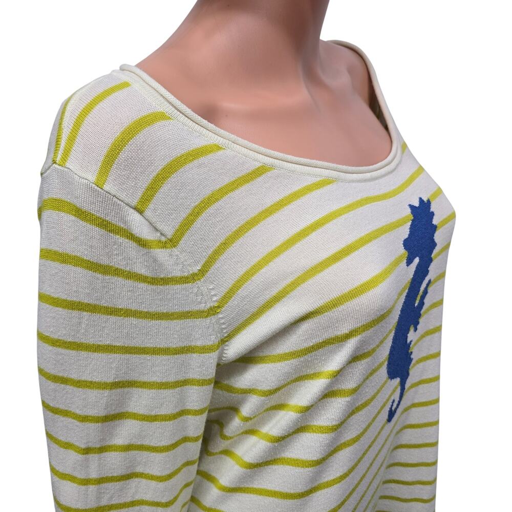 Tommy Bahama Seahorse Striped Sweater XL Crewneck Preppy Coastal Nautical - Picture 6 of 13